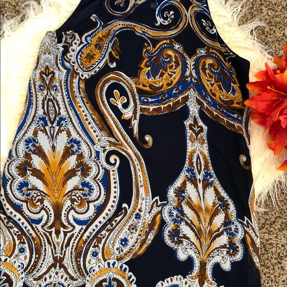 Dark blue print pattern mini dress - Picture 3 of 3